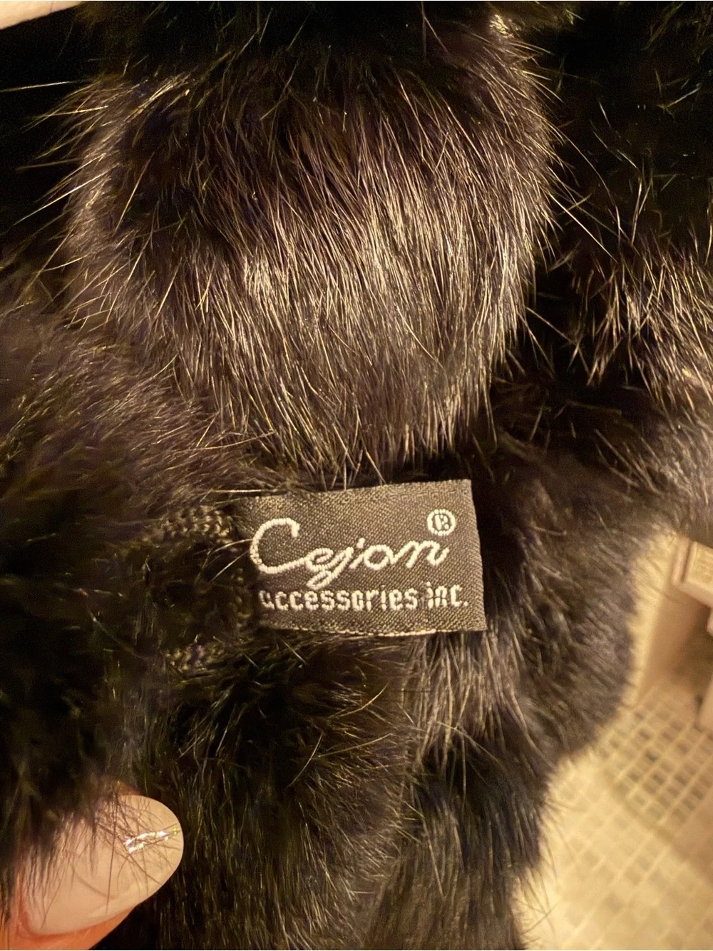 Lux Black Rabbit Fur Pom Scarf